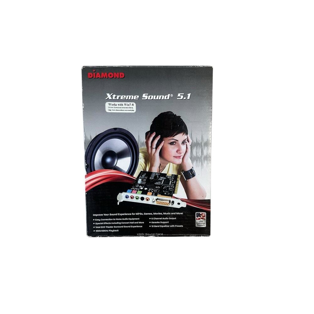 NEW Diamond XS51 Xtreme Sound 5.1 Ch PCI 16 Bit Sound Card Home Audio Connection